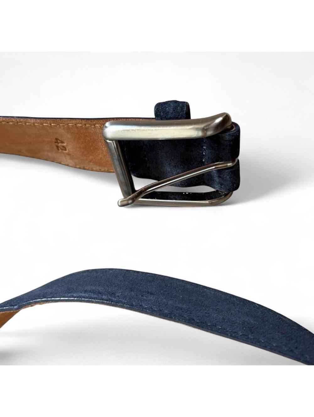 Peter Millar navy blue suede belt with silver buckle #suede #luxury